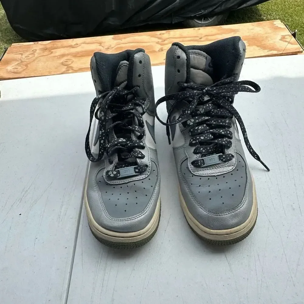 Nike Gray and Black High-Top Sneakers